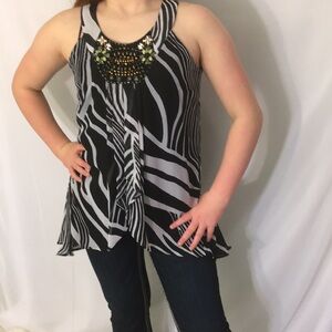 Dusak Designs Zebra Print Embellished top